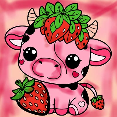 cute strawberry cow