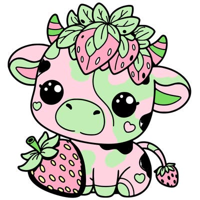 cute strawberry cow
