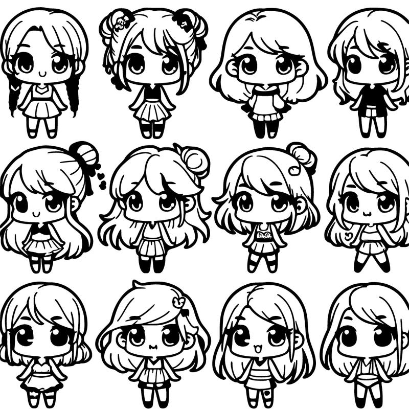 10 chibi girls