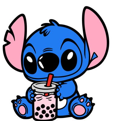 stitch with boba tea