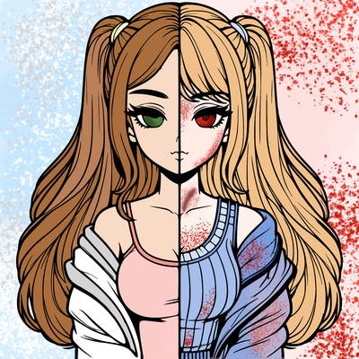 realistic girl split