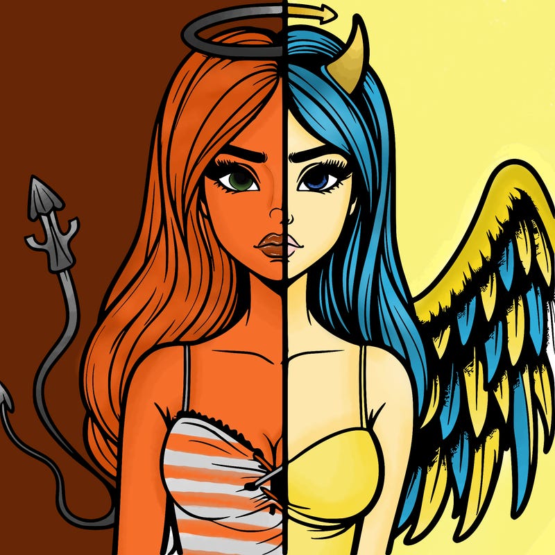 devil vs angel realistic girl
