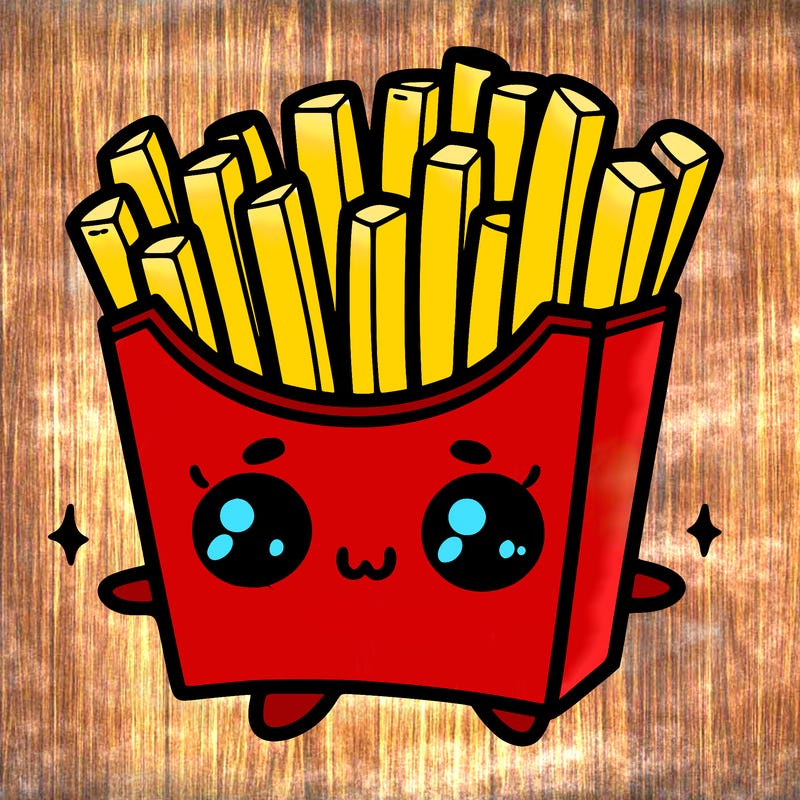 a cute. french fries