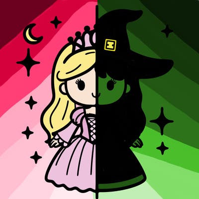 split princess and witch