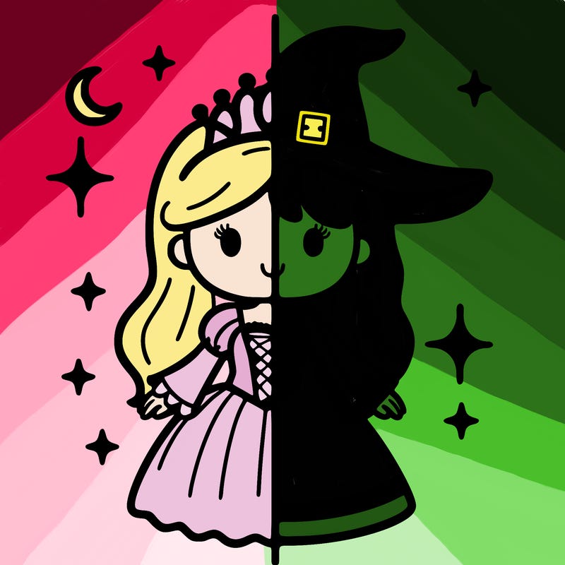 split princess and witch