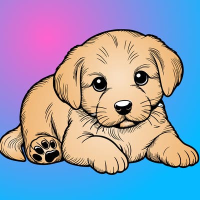 a cute realistic puppy