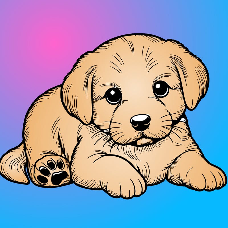 a cute realistic puppy