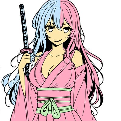 woman anime with sword