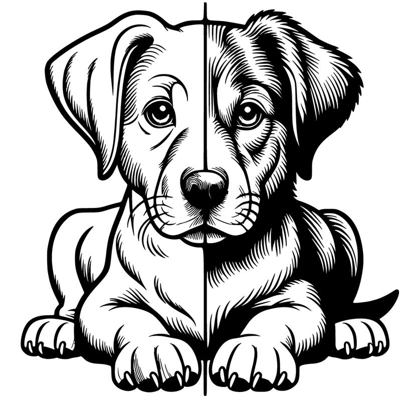 realistic dog split picture