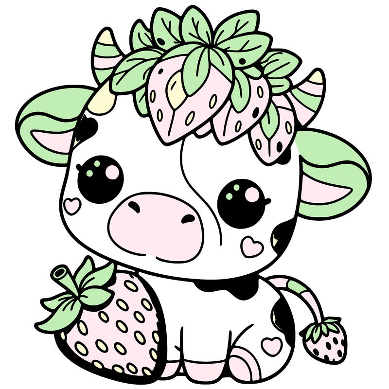cute strawberry cow