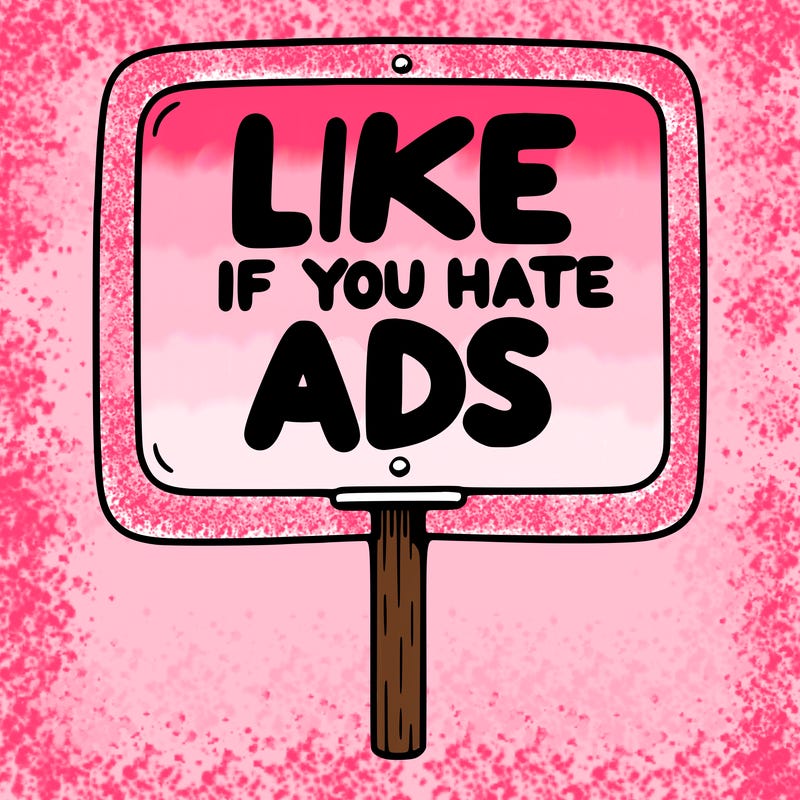 a sign that says like if you hate ads