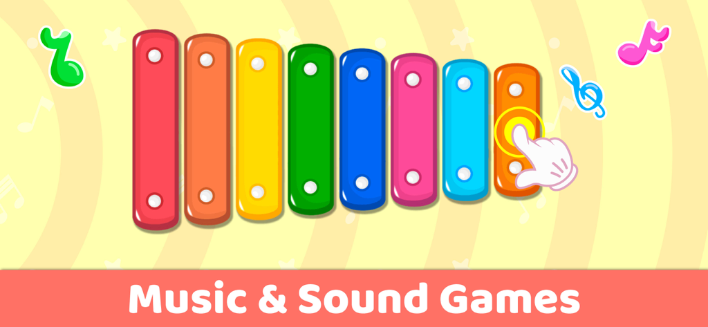 Piano Kids Music Learning Game - Interfaz colorida de xilófono de juguete en Piano Kids Music Learning Game para niños pequeños