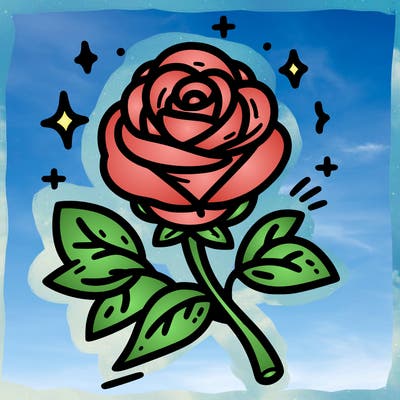 a rose that is not got a lot of detail but can be colour very nicely