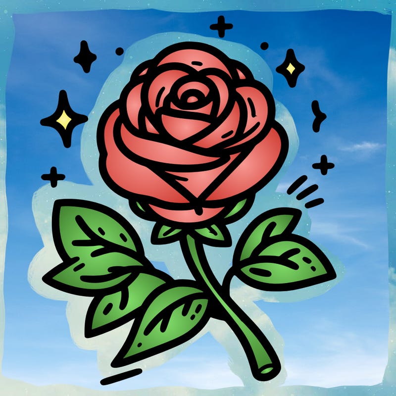 a rose that is not got a lot of detail but can be colour very nicely