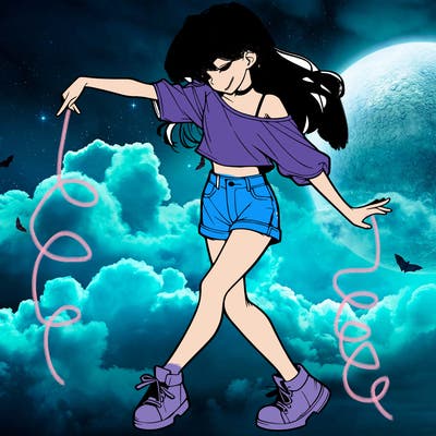 realistic girl danceing