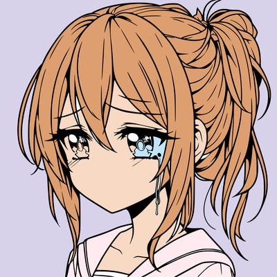 sad anime girl