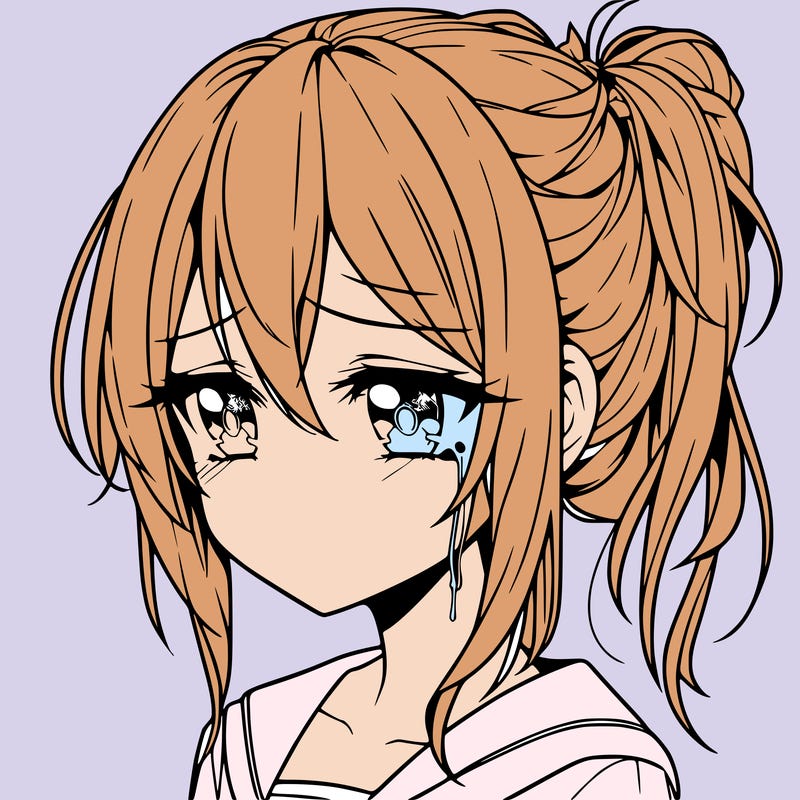 sad anime girl