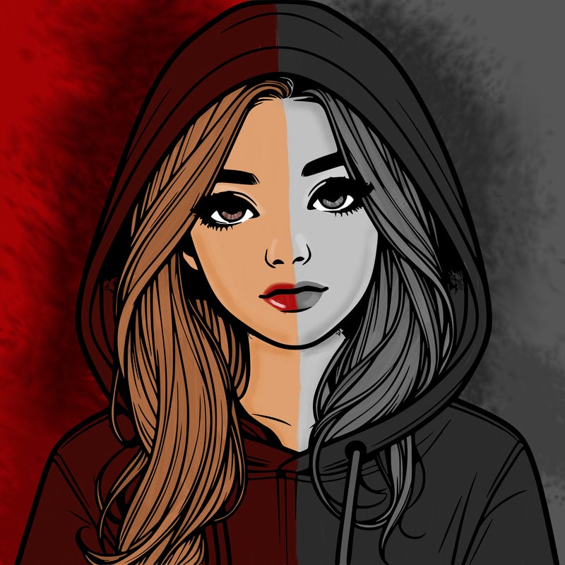 realistic girl with a hoodie