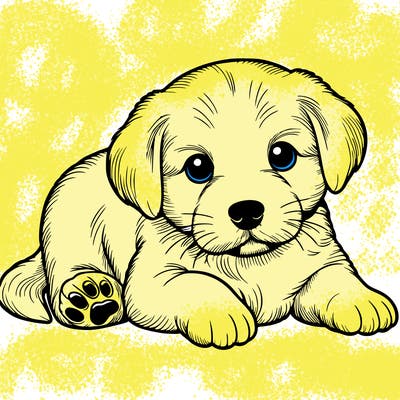 a cute realistic puppy