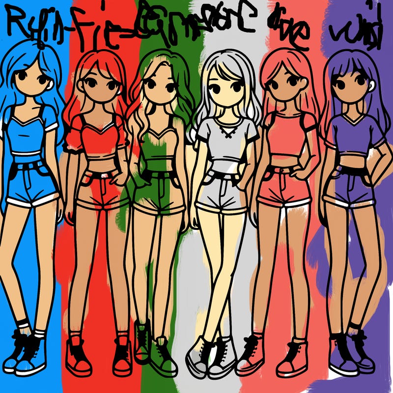 a group of girls wearing crop tops and shorts