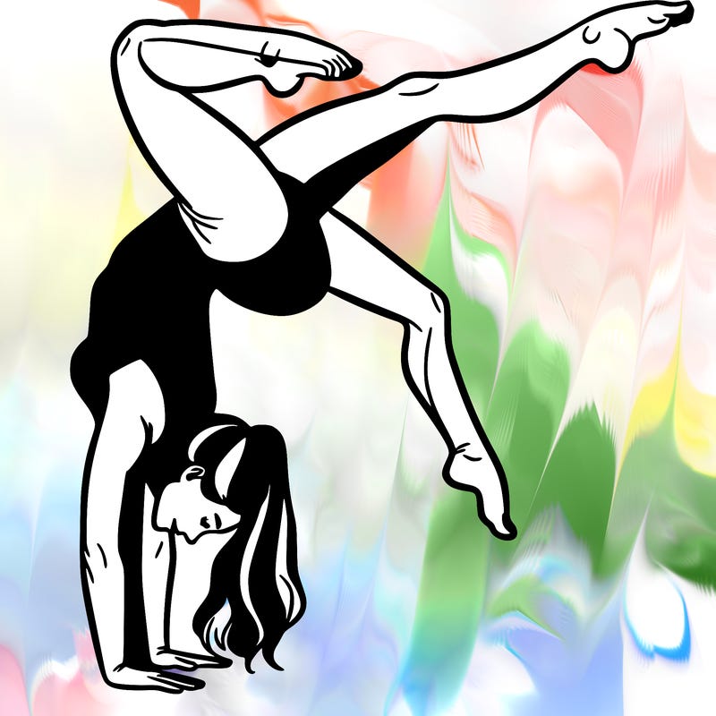 a woman doing a handstand