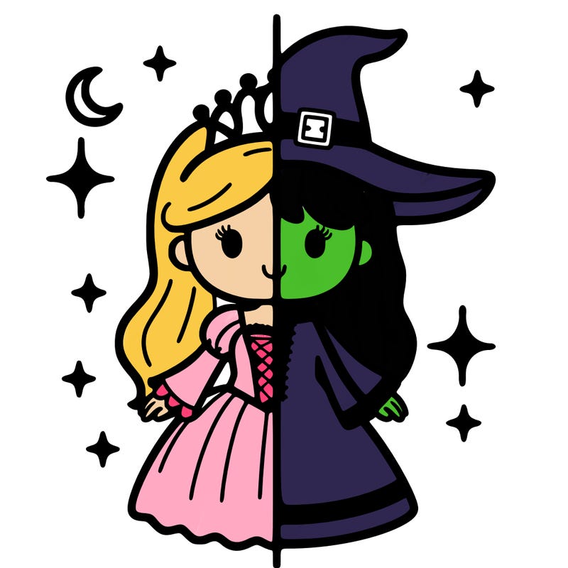 split princess and witch