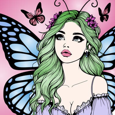 butterfly fairy realistic girl