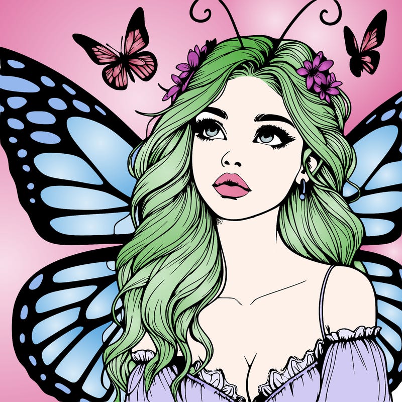 butterfly fairy realistic girl