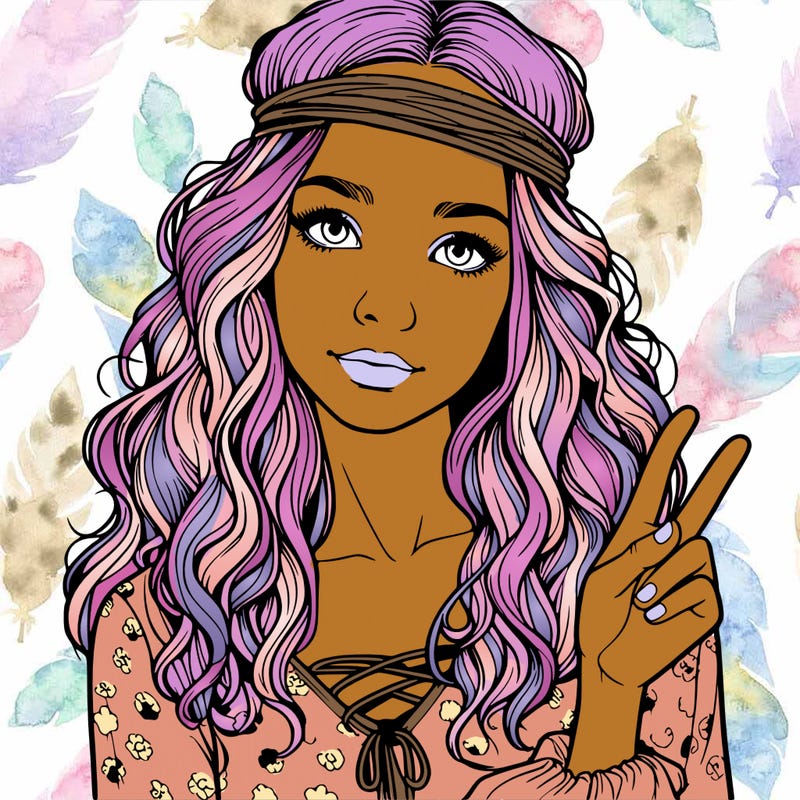 realistc girl 70s hippie