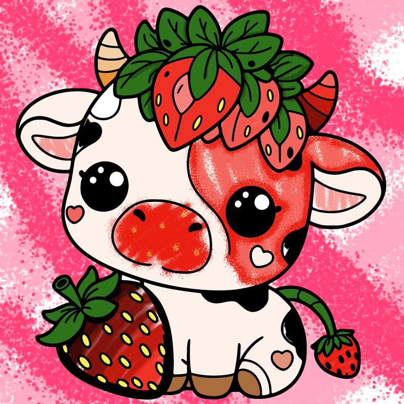 cute strawberry cow