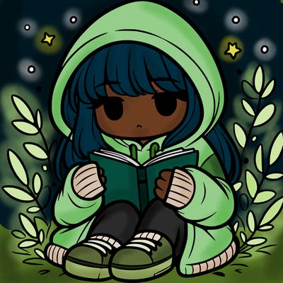 girl in oversized hoodie reading a book