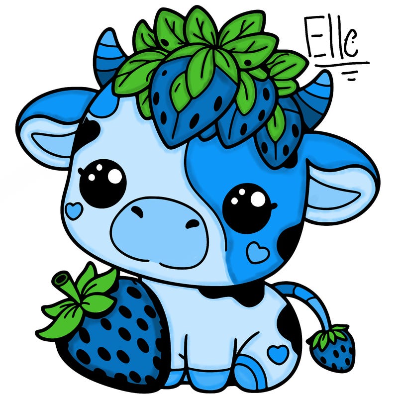 cute strawberry cow