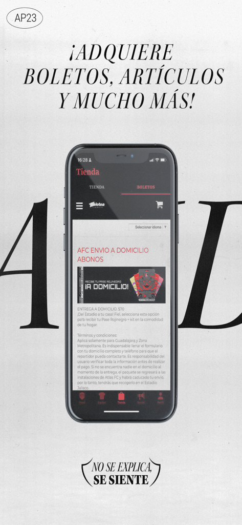 Atlas FC - Página de la tienda de la aplicación móvil de Atlas FC para entradas y mercancía