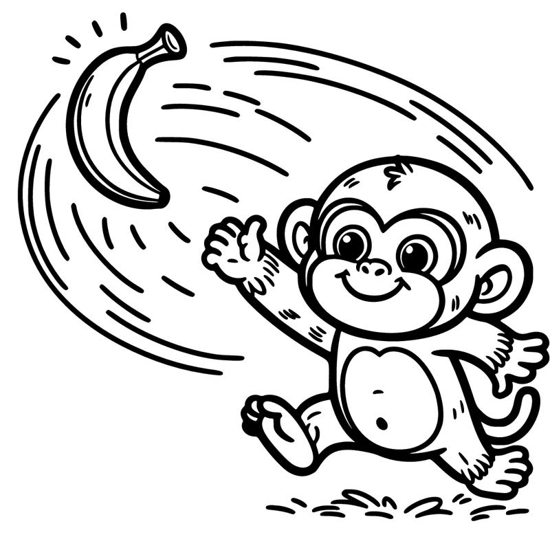 monkey throwing a banana