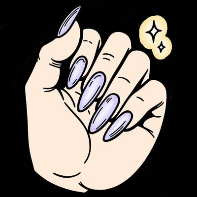 simple nails with nothing else and a hand