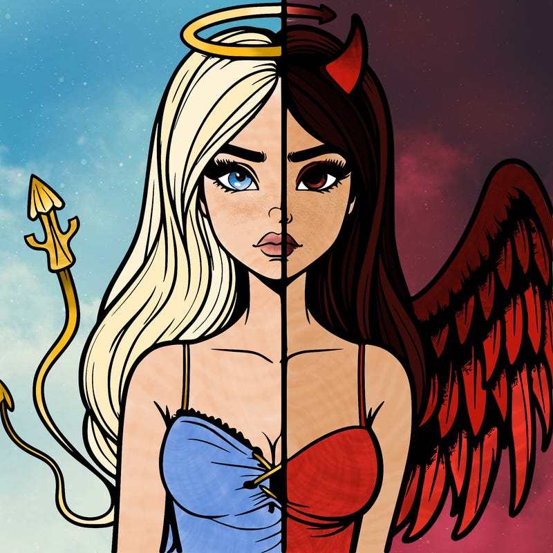 devil vs angel realistic girl