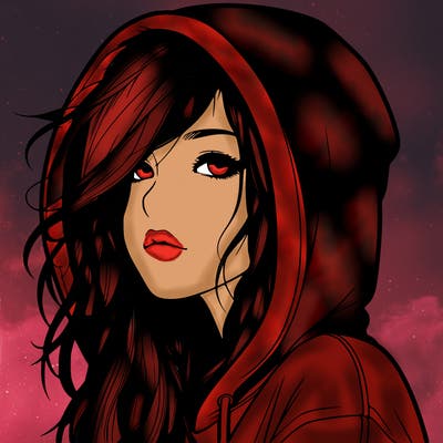 realistic girl with hoodie on