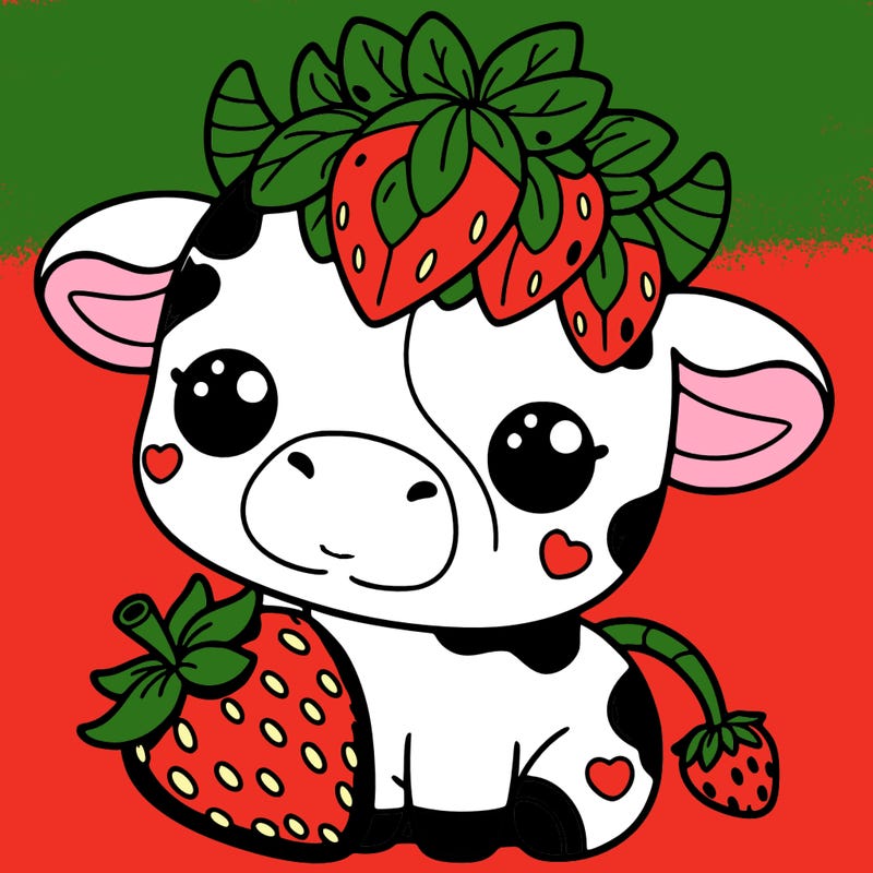 cute strawberry cow
