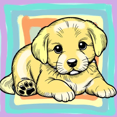 a cute realistic puppy