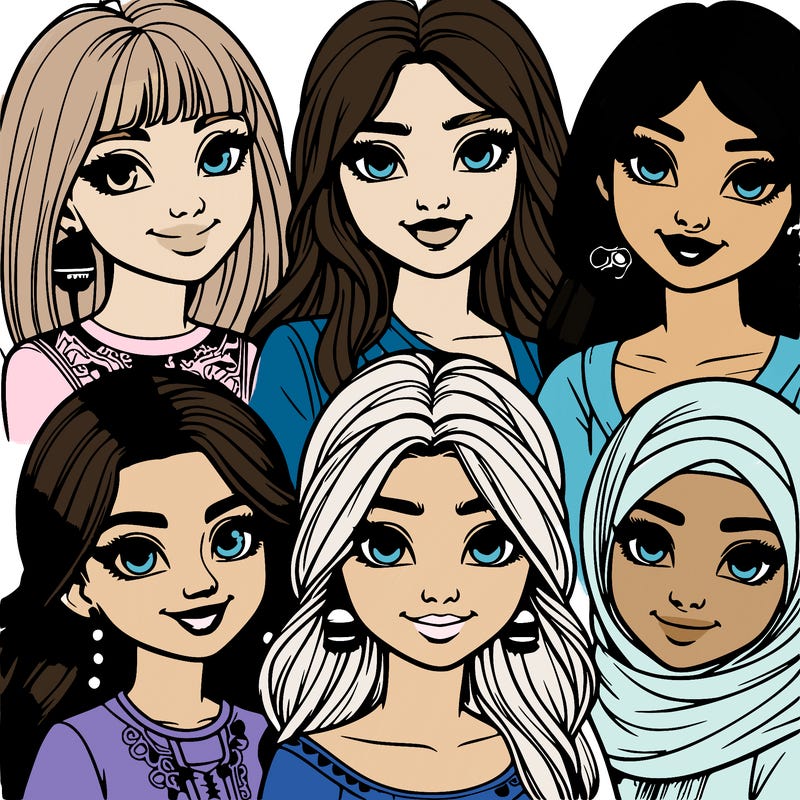 realistic and beautiful girls