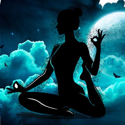 silhouette of a woman doing yoga