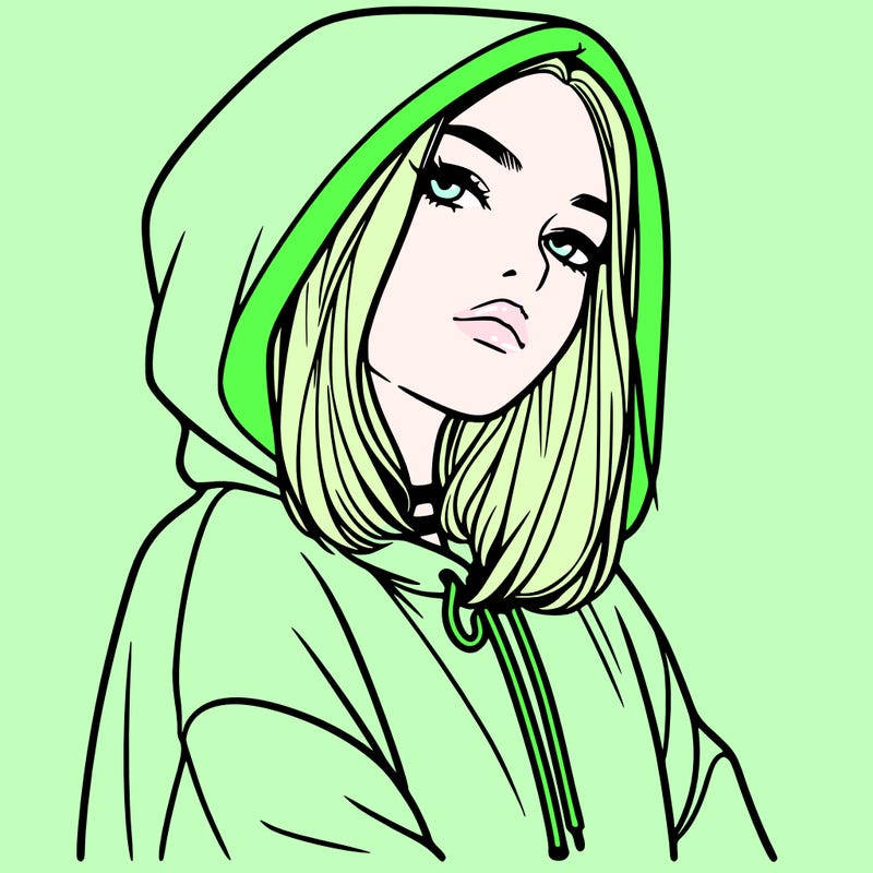 a realistic girl in a hoodie