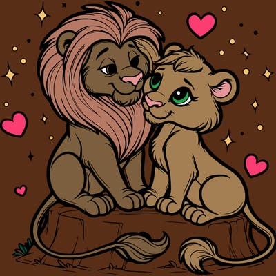 lion and lioness inlove