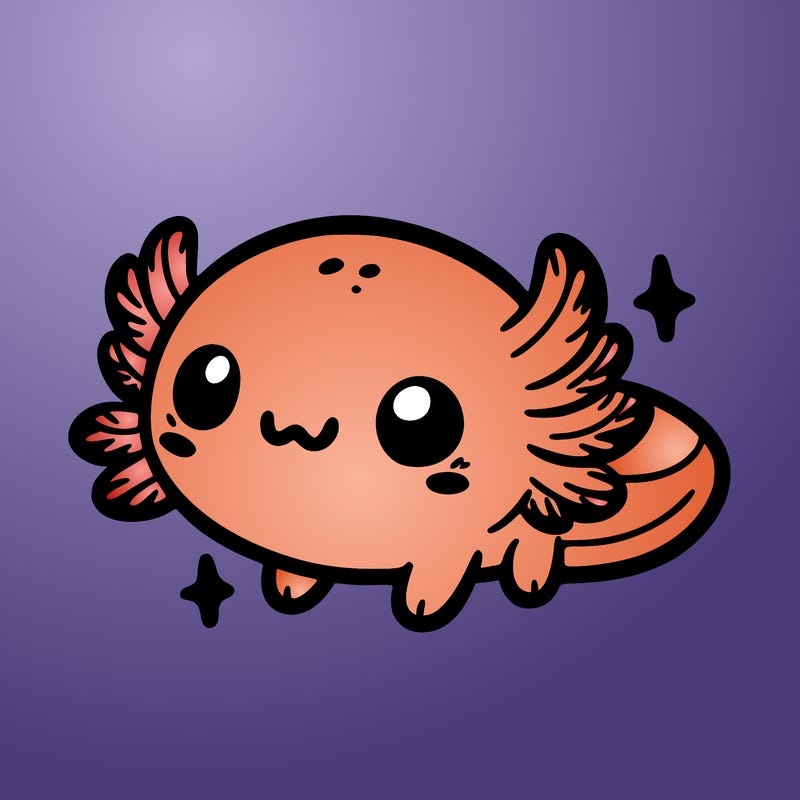 cute easy baby axolotl