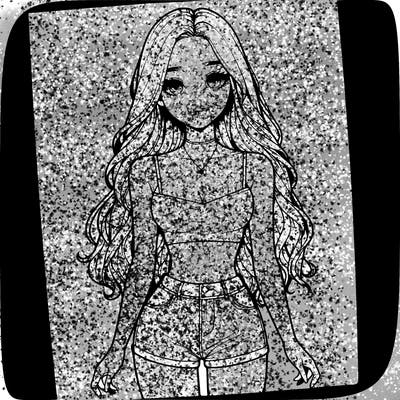 a realistic girl with long hair and in a crop top and shprts