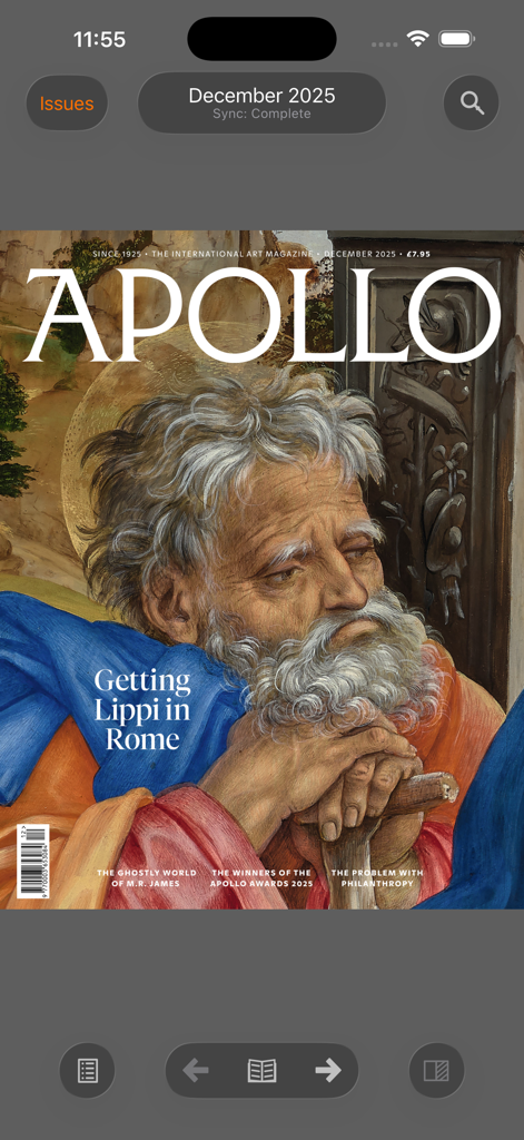 Apollo - Legacy app - Digital cover of Apollo magazine December 2025 issue featuring a classical art portrait