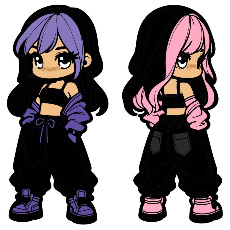 girl in crop top and baggy pants