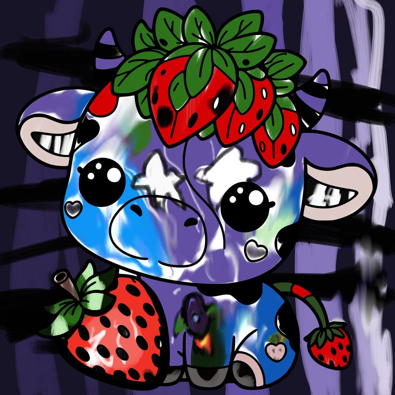 cute strawberry cow