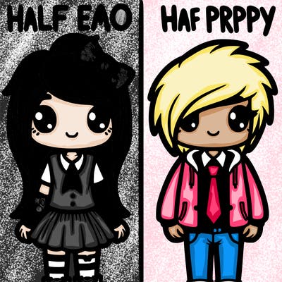 half emo half preppy