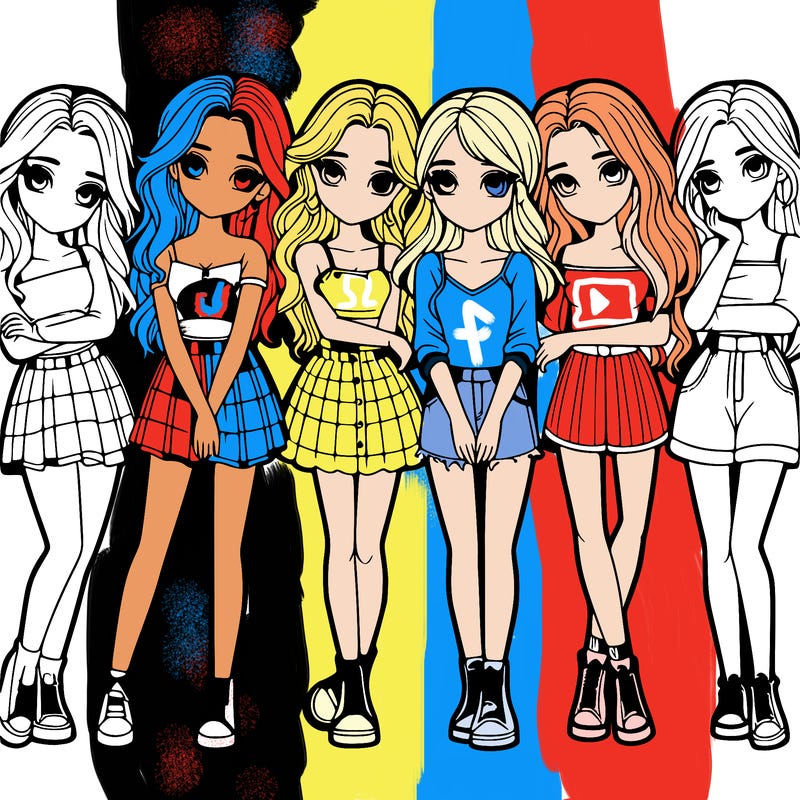 a group of girls realistic